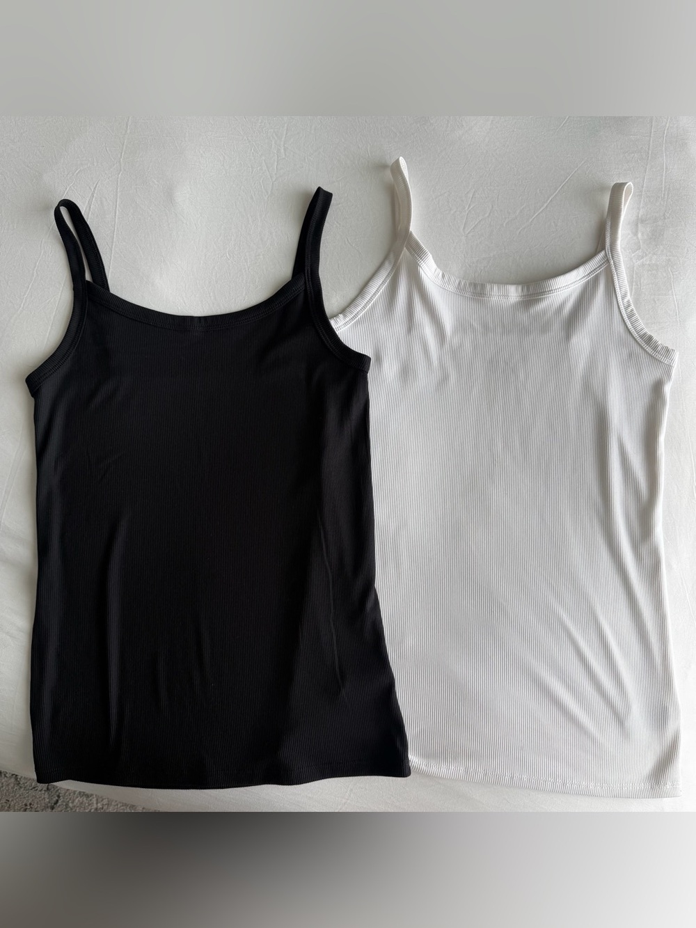 BUNDLE: (2) Two, No Boundaries Ribbed Cami Black & White Tank Tops, Size Medium